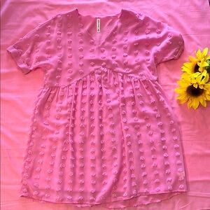 Women’s Pink Swiss Dot Dress